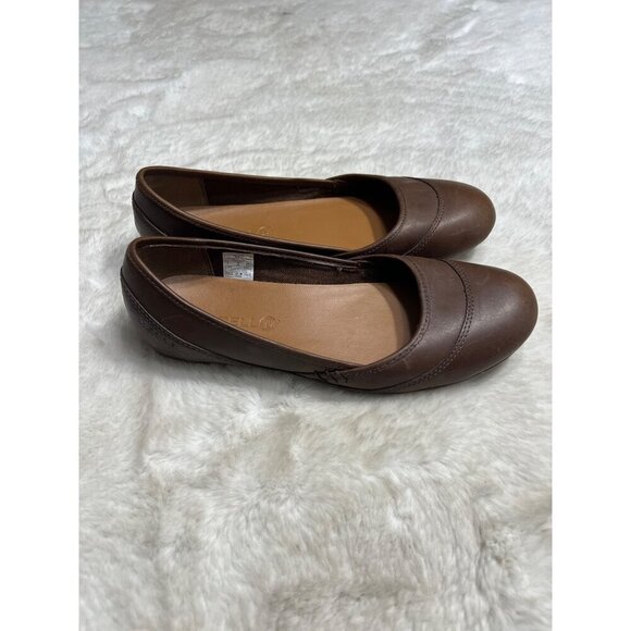 Merrell dark brown earth leather ballet slip on shoe womens size  7 - Picture 7 of 7